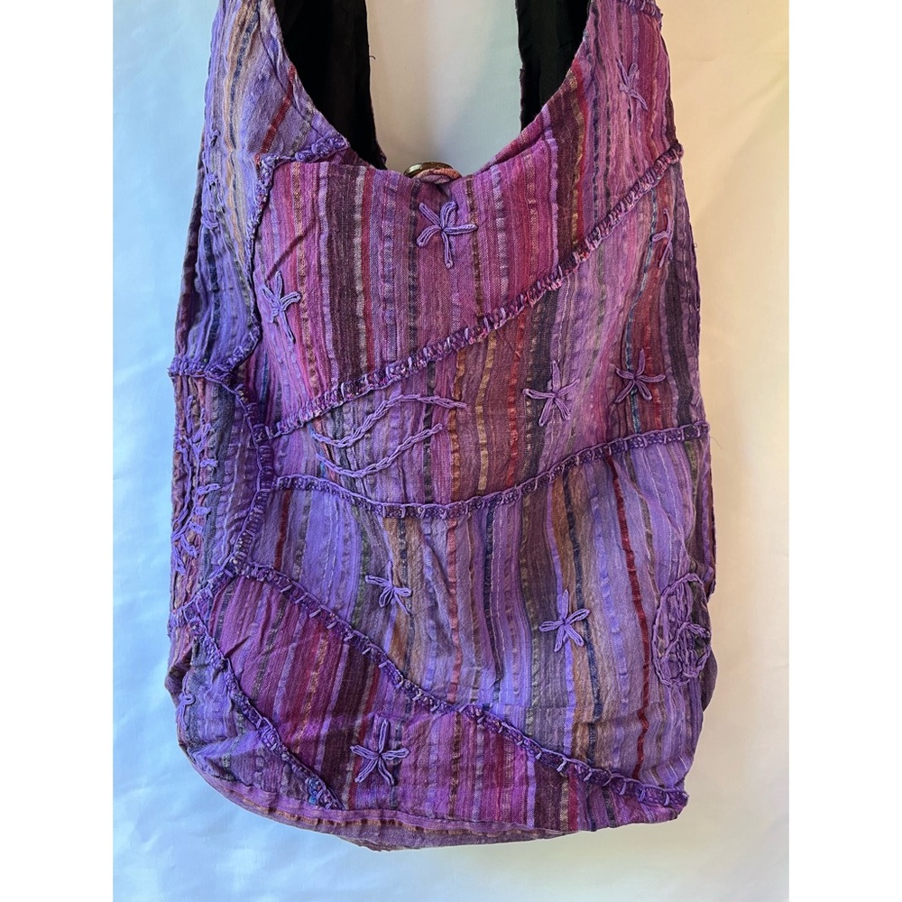 • HANDMADE SLING “Peace & Sunrise” BOHO CROSSBODY BAG • Fair trade • NWOT •
